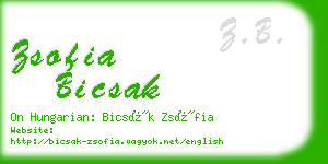 zsofia bicsak business card